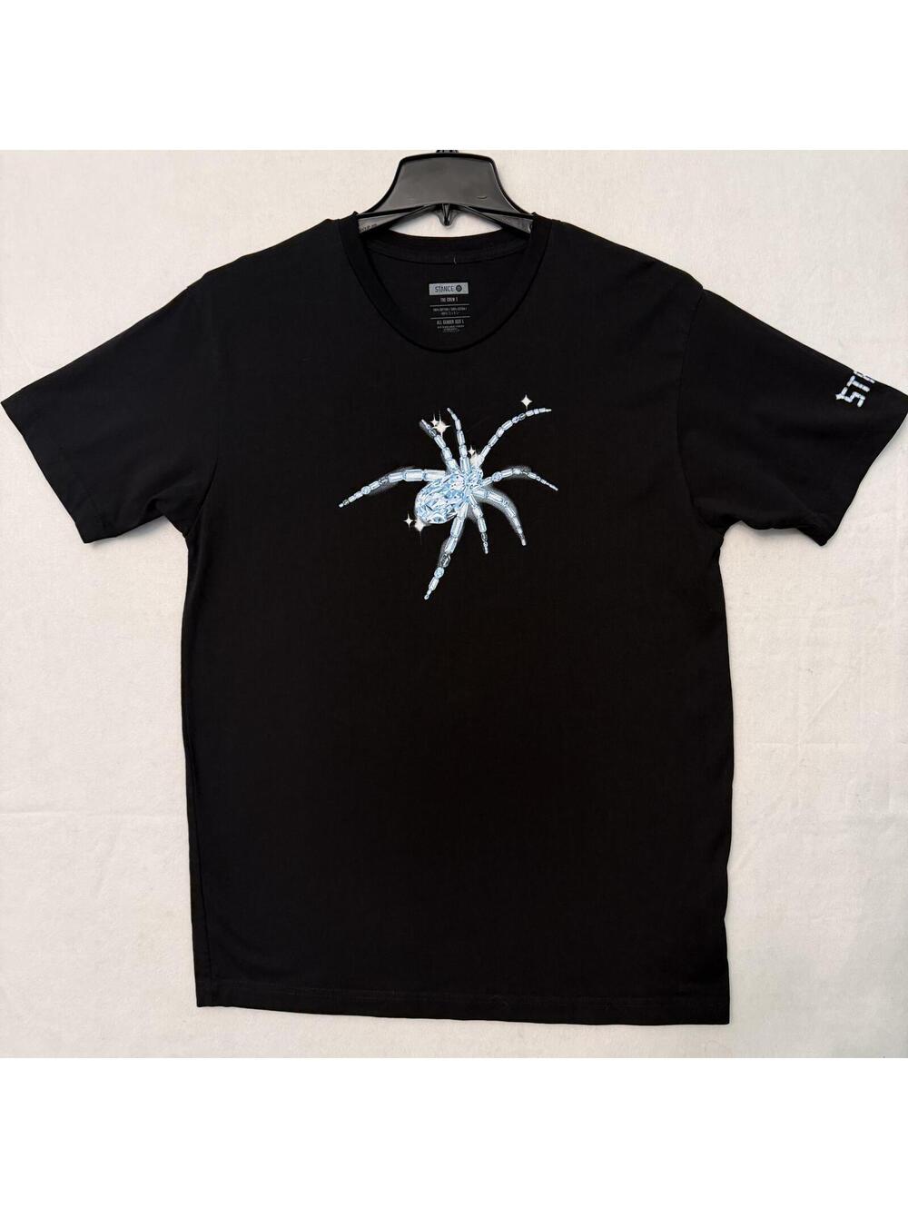 Stance The Crew T Size LARGE Black Sara Rabin Diamond Spider T-Shirt